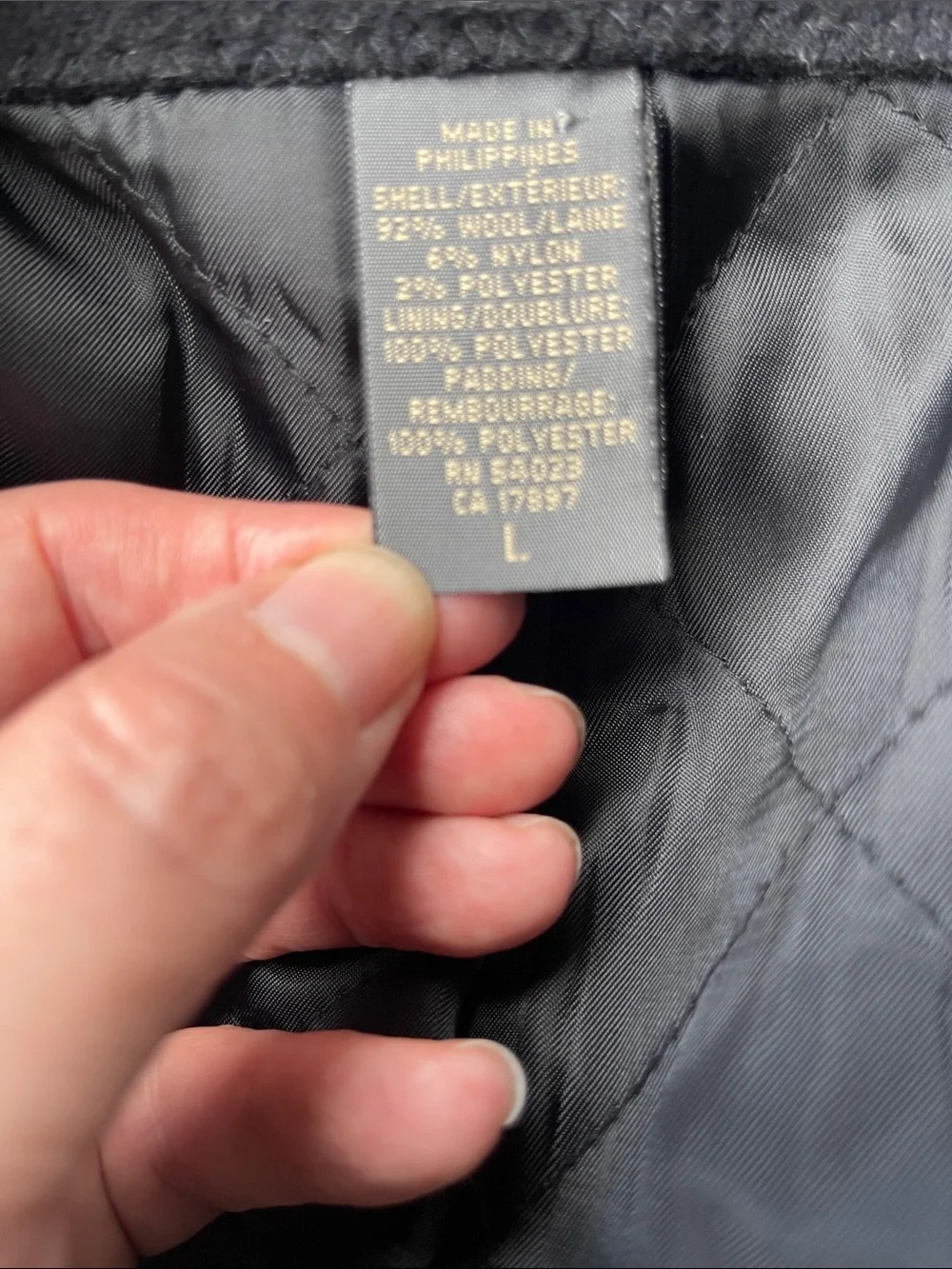Banana Republic Black Wool Double-Breasted Peacoat